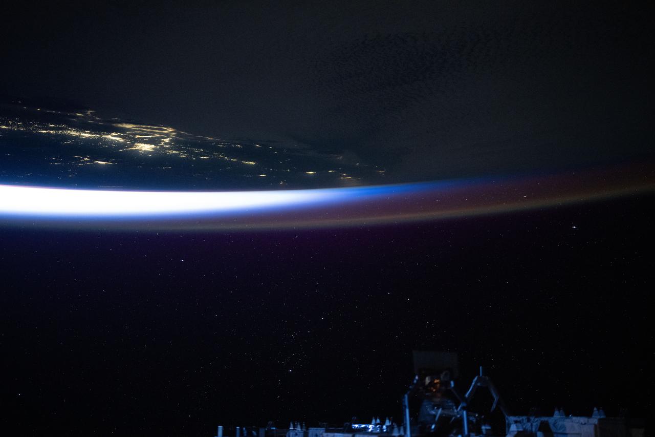 Orbital twilight above the Southern California coast